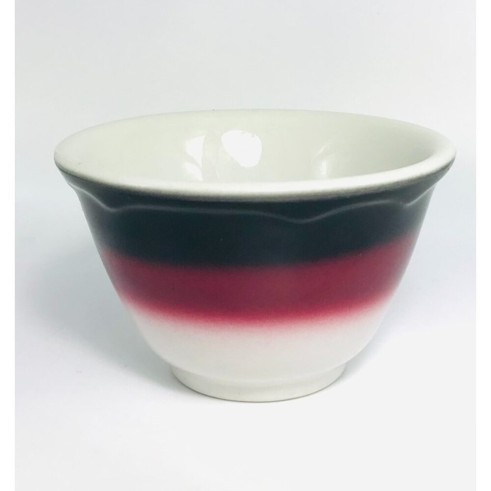 Vintage Soup Cup Small Bowl Restaurant Ware Black Red Airbrushed Jackson 1951